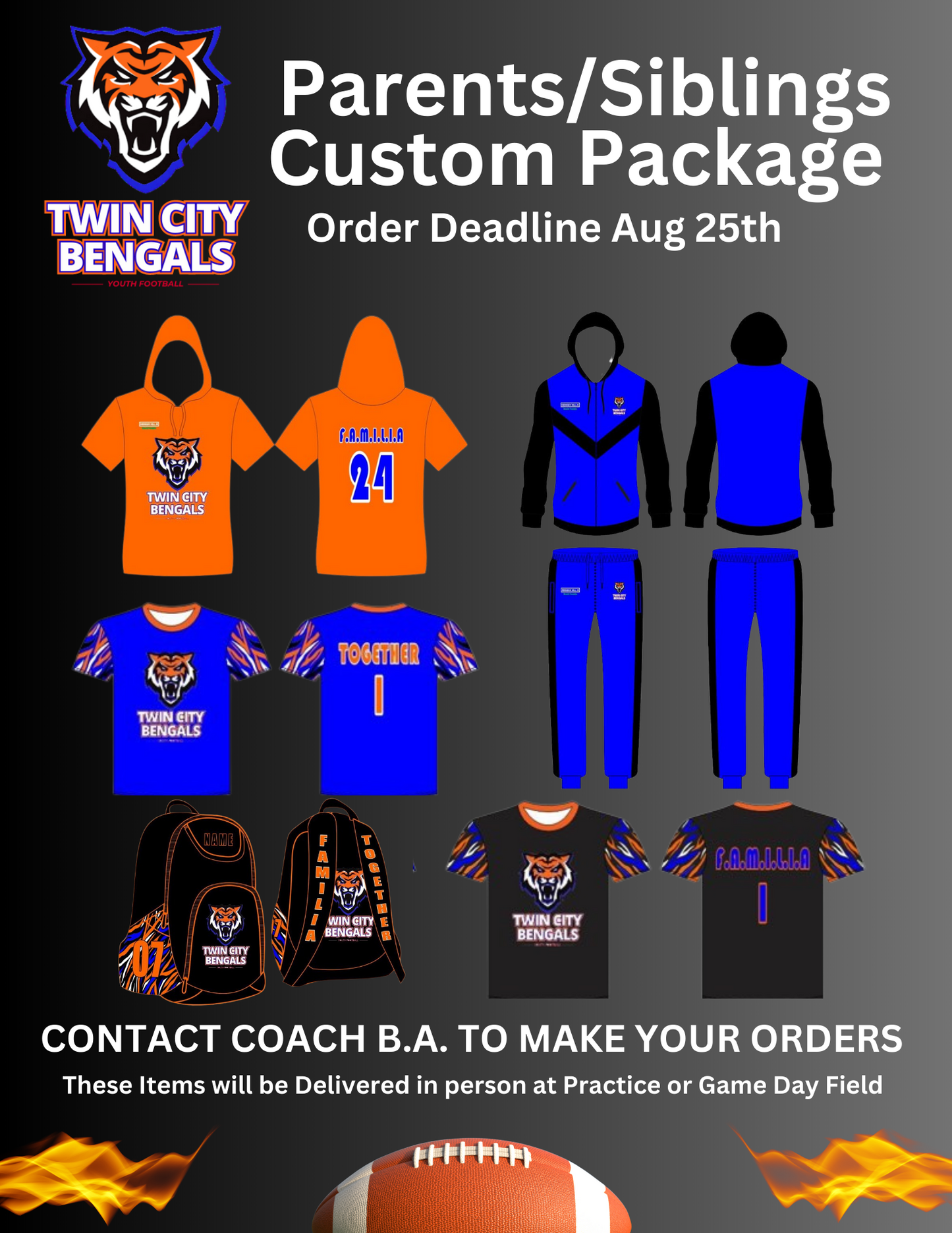 Track Suite - PARENTS/SIBLINGS CUSTOM ITEMS